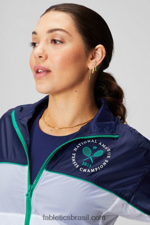 Fabletics colegial marinho/branco clássico/gráfico 420HR2755 jaqueta de tecido payton mulheres