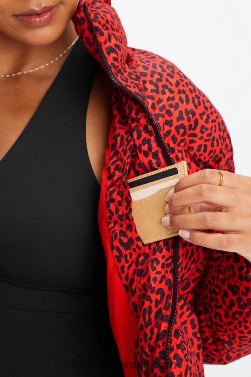 Fabletics elétrico cereja clássico leopardo/logotipo preto 420HR2773 vagabundo baiacu cortado mulheres