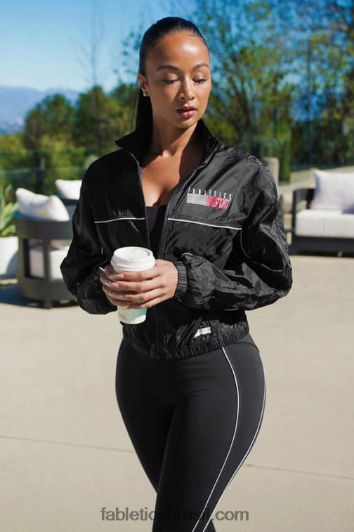 Fabletics esporte preto/ombre 420HR2758 jaqueta de tecido payton mulheres