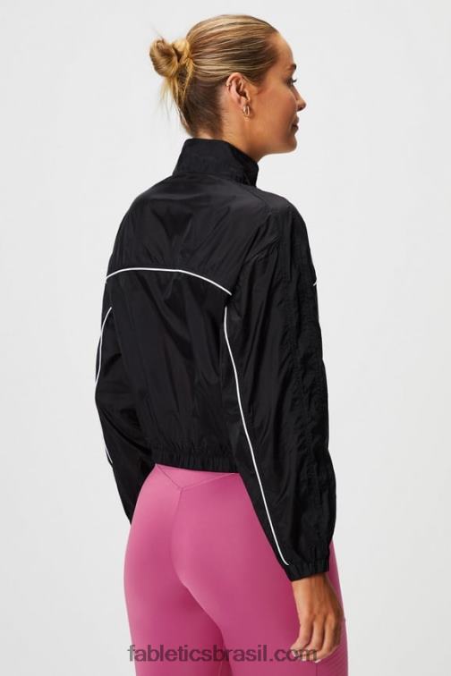 Fabletics esporte preto/ombre 420HR2758 jaqueta de tecido payton mulheres