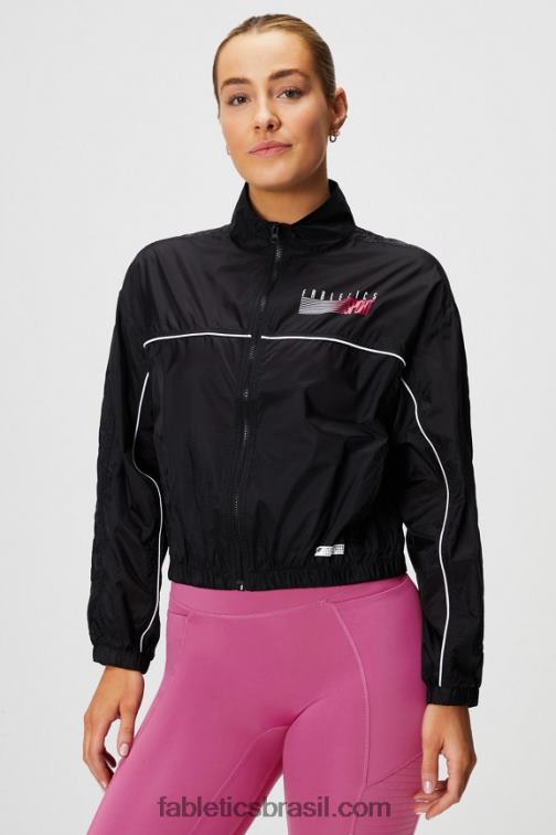 Fabletics esporte preto/ombre 420HR2758 jaqueta de tecido payton mulheres