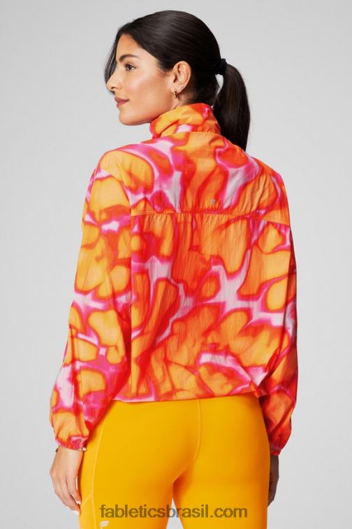 Fabletics fuga rosa grande loucura de verão/prata reflexiva 420HR2734 blusão peso mosca superdimensionado mulheres