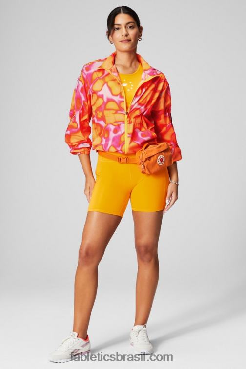 Fabletics fuga rosa grande loucura de verão/prata reflexiva 420HR2734 blusão peso mosca superdimensionado mulheres