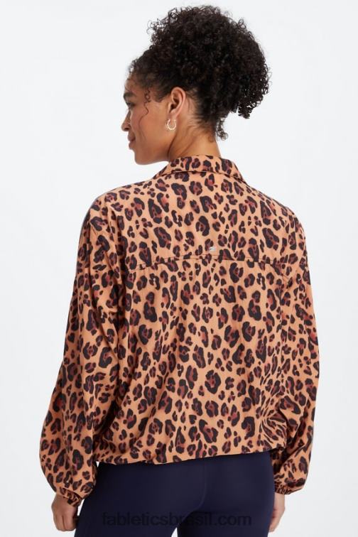 Fabletics leopardo natural/preto 420HR2744 blusão peso mosca superdimensionado mulheres
