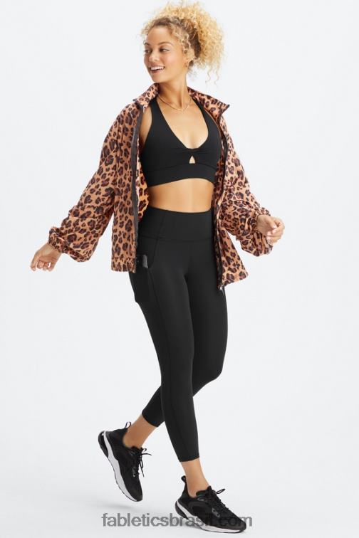 Fabletics leopardo natural/preto 420HR2744 blusão peso mosca superdimensionado mulheres