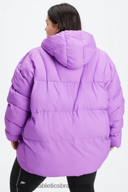 Fabletics logo ultravioleta/salgueiro/garça 420HR2784 baiacu com capuz acolchoado mulheres