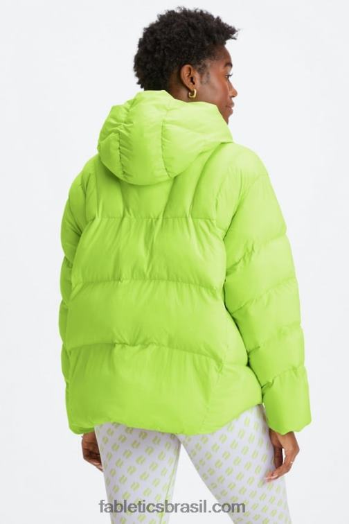 Fabletics logotipo de limonada/cinza mineral/garça 420HR2782 baiacu com capuz acolchoado mulheres