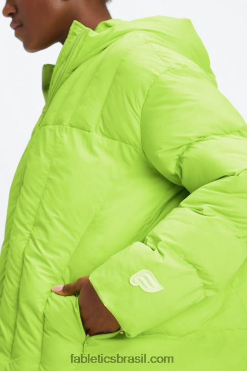 Fabletics logotipo de limonada/cinza mineral/garça 420HR2782 baiacu com capuz acolchoado mulheres