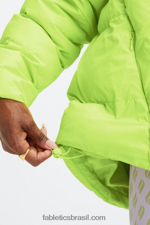 Fabletics logotipo de limonada/cinza mineral/garça 420HR2782 baiacu com capuz acolchoado mulheres