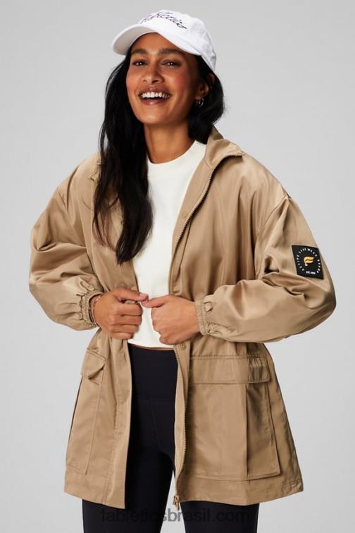 Fabletics madeira bege/branco clássico 420HR2764 parka utilitária mulheres