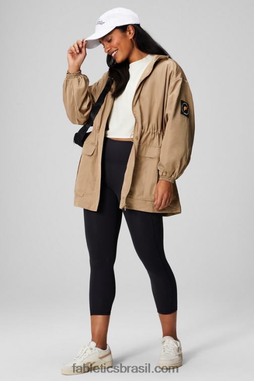 Fabletics madeira bege/branco clássico 420HR2764 parka utilitária mulheres
