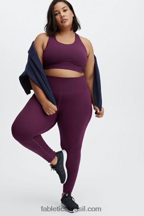 Fabletics marinha profunda 420HR2781 casaco de lã polar rayne com zíper mulheres