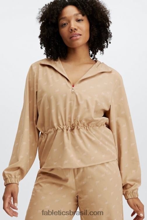 Fabletics marrom arenoso 420HR2814 jaqueta tecida rosa mulheres