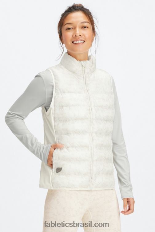 Fabletics mini nueue camo/logotipo de casca de salgueiro branco macio 420HR2797 colete elliot puffer mulheres