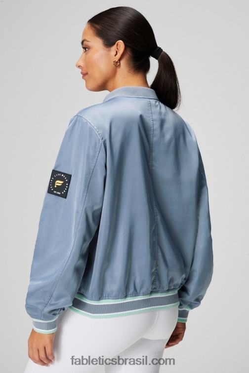 Fabletics nuvem de chuva/sol do deserto 420HR2767 jaqueta bomber de cetim mulheres