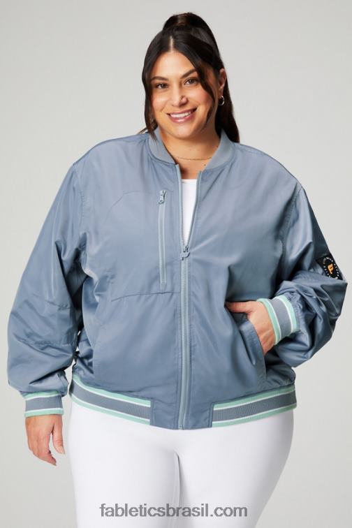 Fabletics nuvem de chuva/sol do deserto 420HR2768 jaqueta bomber de cetim mulheres