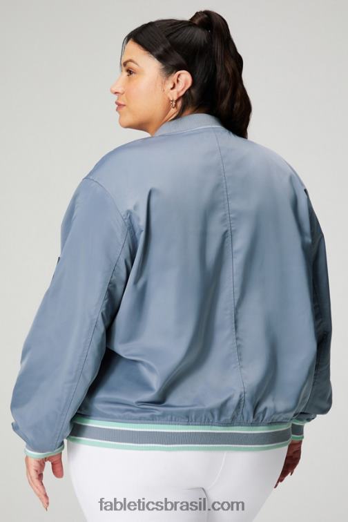 Fabletics nuvem de chuva/sol do deserto 420HR2768 jaqueta bomber de cetim mulheres