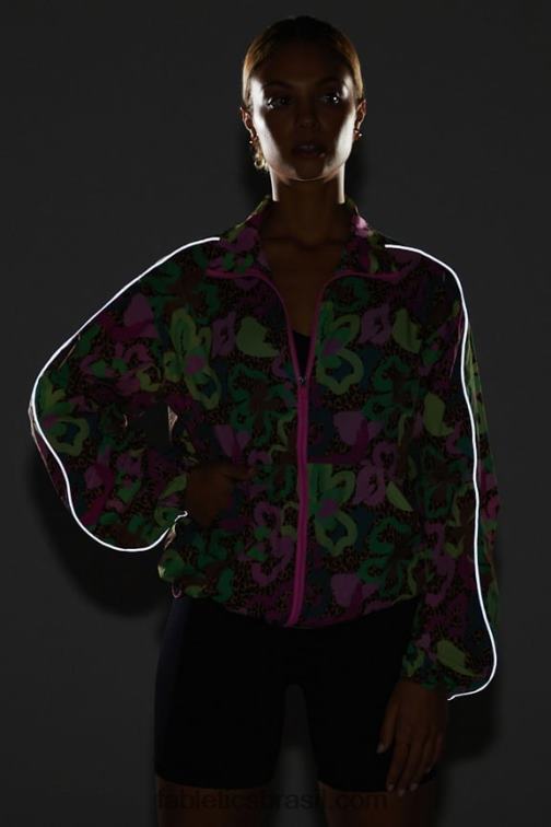 Fabletics oásis tropical/prata reflexiva 420HR2741 blusão peso mosca superdimensionado mulheres