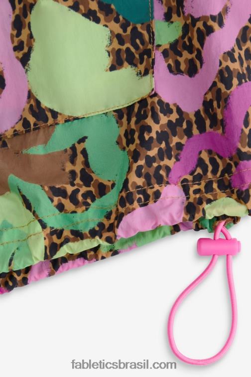 Fabletics oásis tropical/prata reflexiva 420HR2741 blusão peso mosca superdimensionado mulheres