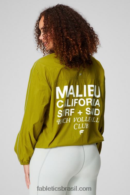 Fabletics olival/prata reflexiva/gráfico 420HR2735 blusão peso mosca superdimensionado mulheres