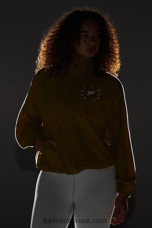 Fabletics olival/prata reflexiva/gráfico 420HR2735 blusão peso mosca superdimensionado mulheres