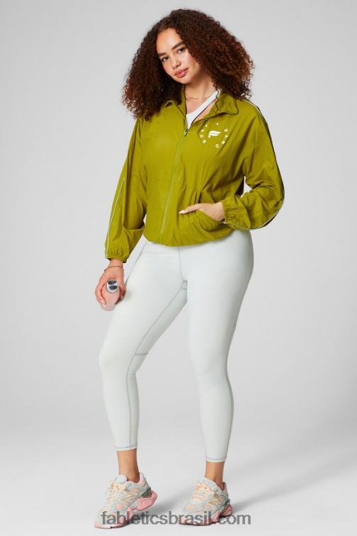 Fabletics olival/prata reflexiva/gráfico 420HR2735 blusão peso mosca superdimensionado mulheres