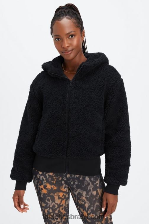 Fabletics preto 420HR2789 jaqueta de pelúcia cume mulheres