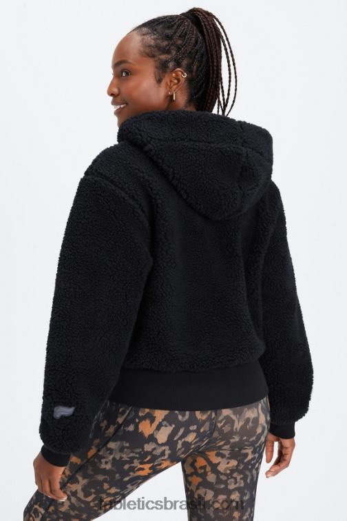 Fabletics preto 420HR2789 jaqueta de pelúcia cume mulheres