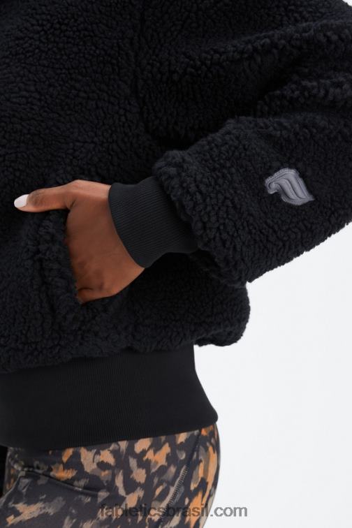 Fabletics preto 420HR2789 jaqueta de pelúcia cume mulheres