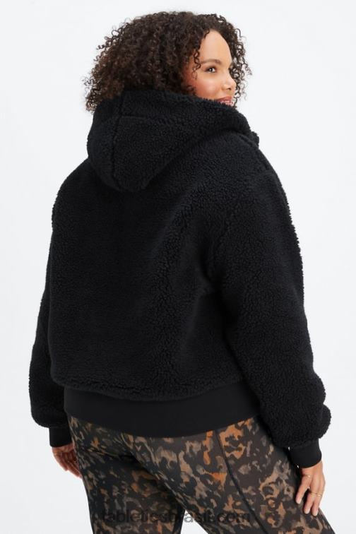 Fabletics preto 420HR2790 jaqueta de pelúcia cume mulheres