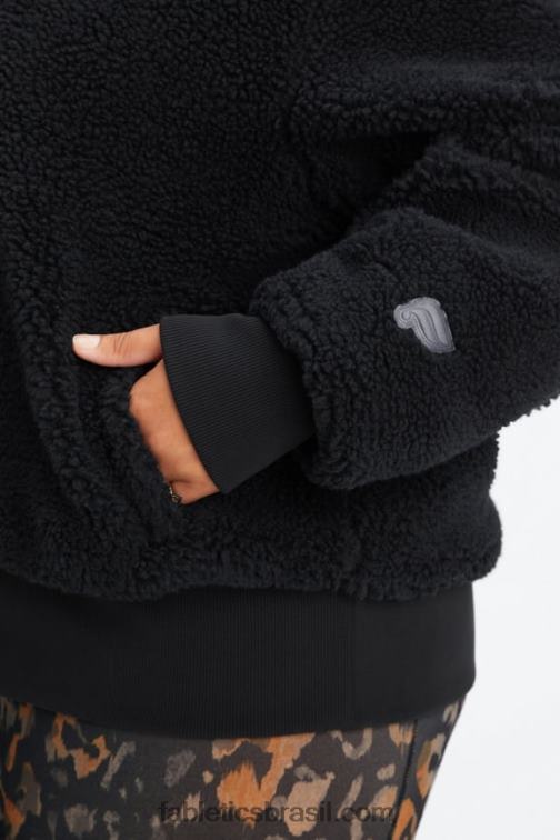 Fabletics preto 420HR2790 jaqueta de pelúcia cume mulheres