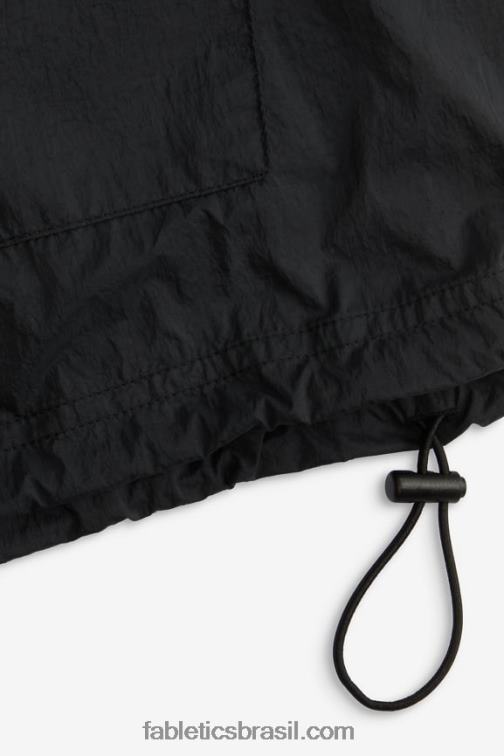 Fabletics preto/prata reflexivo 420HR2740 blusão peso mosca superdimensionado mulheres