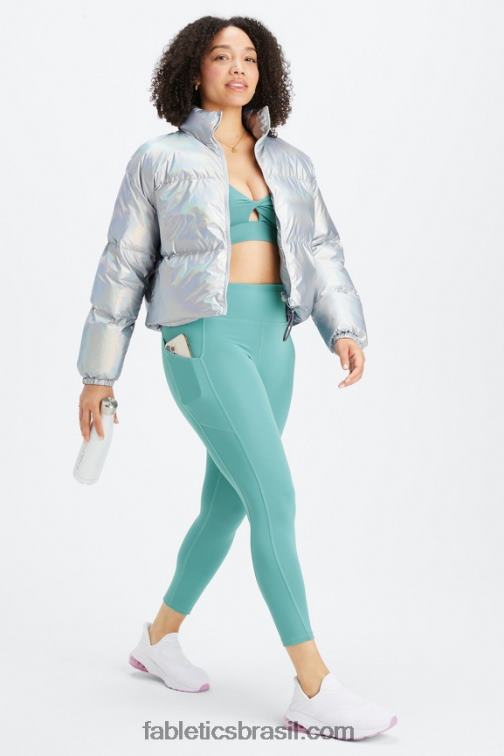 Fabletics prismático 420HR2772 vagabundo baiacu cropped holográfico mulheres
