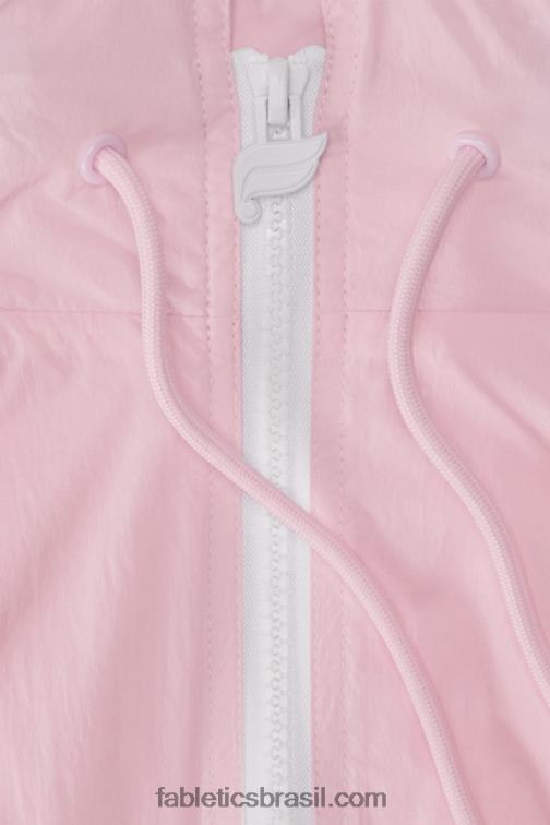 Fabletics rosa suave/branco clássico 420HR2752 jaqueta de trilha de náilon mulheres