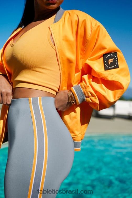 Fabletics sol do deserto/nuvem de chuva 420HR2766 jaqueta bomber de cetim mulheres