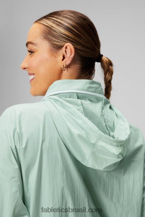 Fabletics spray de sal/branco clássico 420HR2751 jaqueta de trilha de náilon mulheres
