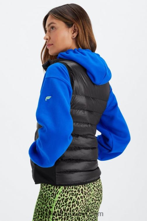 Fabletics zebra em mármore preto/estanho 420HR2796 colete elliot puffer mulheres