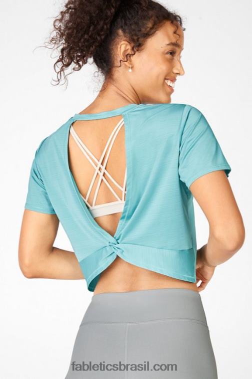 Fabletics Aquário 420HR2051 camiseta com torção nas costas ecologicamente correta mulheres