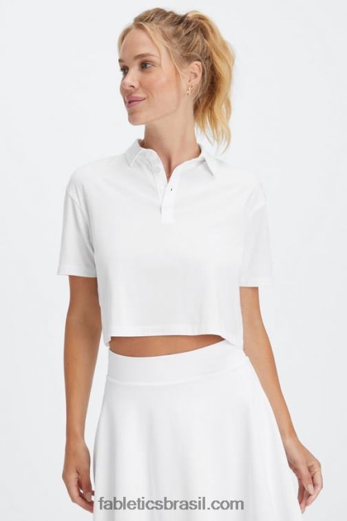 Fabletics Branco brilhante 420HR2001 polo de manga curta boxy mulheres