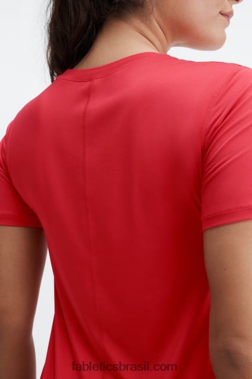 Fabletics alto vermelho 420HR1978 phoenix lite blusa de manga curta mulheres