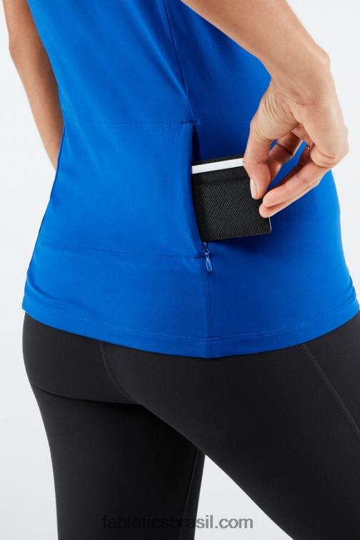Fabletics azul elétrico 420HR2047 blusa manga curta fênix mulheres