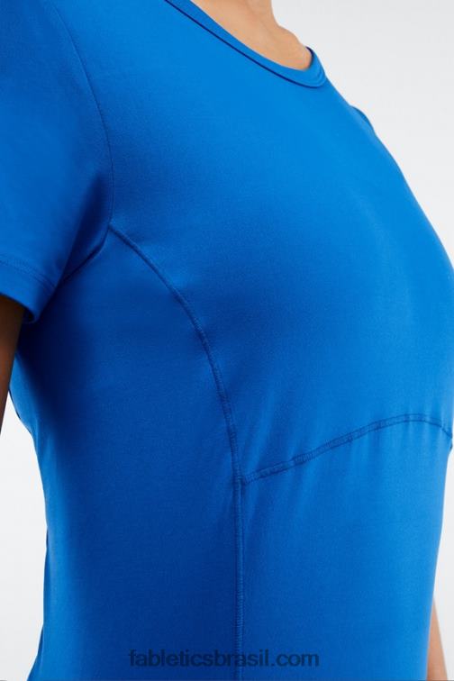 Fabletics azul elétrico 420HR2047 blusa manga curta fênix mulheres