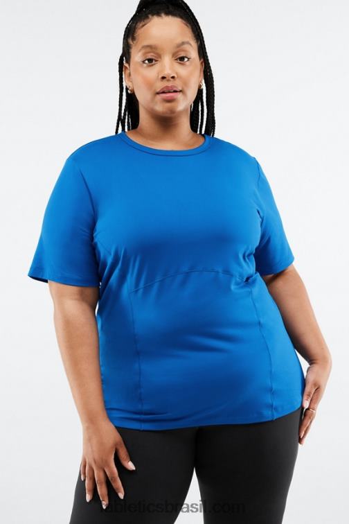 Fabletics azul elétrico 420HR2048 blusa manga curta fênix mulheres