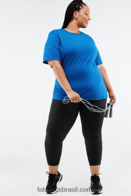 Fabletics azul elétrico 420HR2048 blusa manga curta fênix mulheres