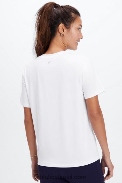Fabletics branco 420HR2012 tee flexível seco mulheres