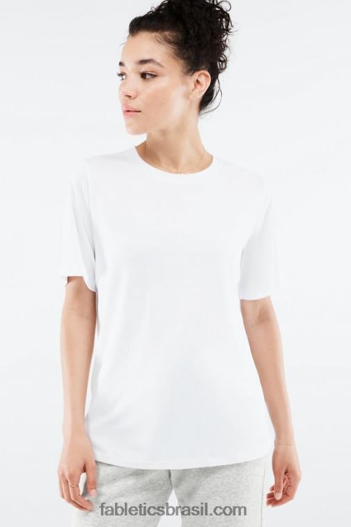 Fabletics branco 420HR2042 camiseta longa dry-flex mulheres