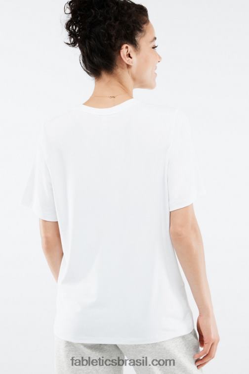 Fabletics branco 420HR2042 camiseta longa dry-flex mulheres