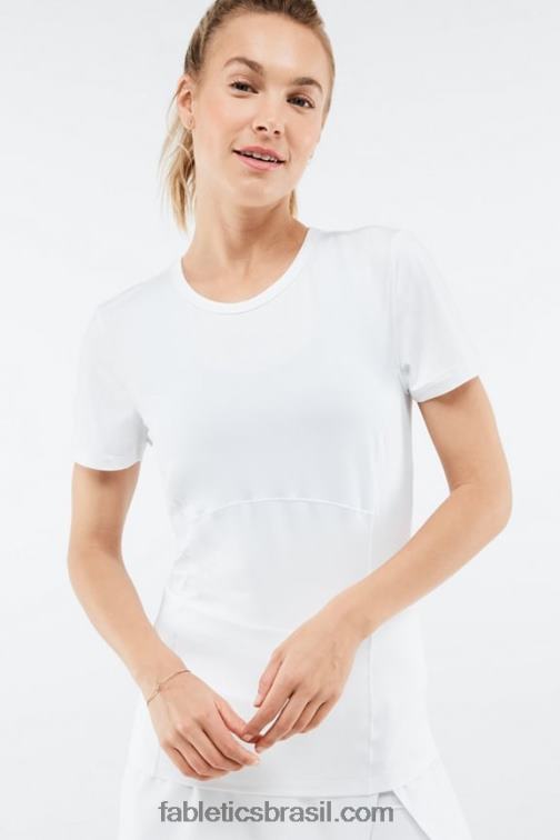 Fabletics branco 420HR2046 blusa manga curta fênix mulheres