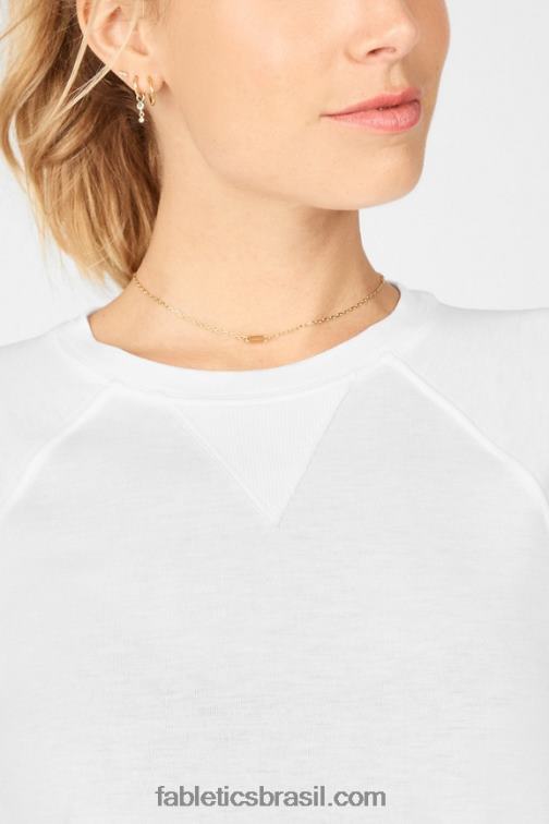 Fabletics branco 420HR2091 camiseta raglan manga curta loveday mulheres