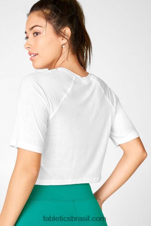 Fabletics branco 420HR2112 camiseta raglan manga curta loveday mulheres
